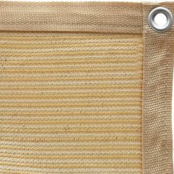 Shatex 90% Shade Fabric Sun Shade Cloth Taped Edge with Grommets Sun-Block Mesh Shade for Pergola Cover Canopy 12?? x 20??, Wheat, 12 Bungee Balls