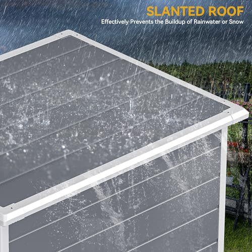 DWVO 5x3ft Resin Outdoor Storage Shed with Floor, Waterproof Lockable Storage Shed with Window, Plastic Outside Tool Storage for Garden, Backyard, Patio, Lawn, Gray - Image 39