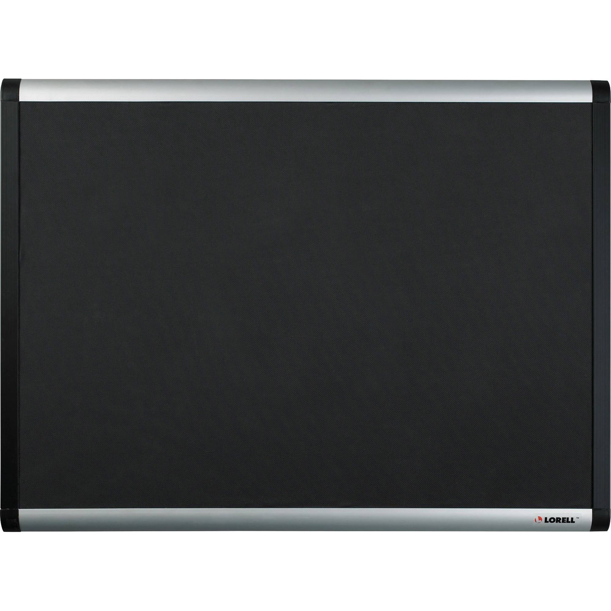 Lorell Black Mesh Fabric Covered Bulletin Board 48in. x 36in.