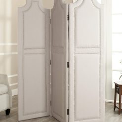 Safavieh Home Collection Darcy Taupe with Silver Nailhead Trim Room Divider
