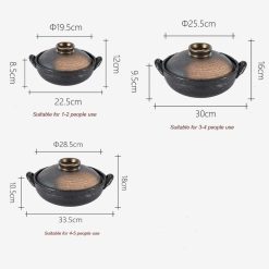 Alternative view of Casserole Dishes Casserole Dish with Lid Casserole Earthenware Pot Hot Can Pan,Round Ceramic Pan Dish,Insulated Casserole,Ceramic Casserole,Clay Rice Cooker Can,Stockcan