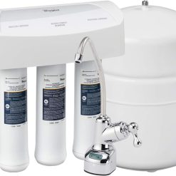Whirlpool WHER25 Reverse Osmosis (RO) Filtration System With Chrome Faucet | Extra Long Life | Easy To Replace UltraEase Filter Cartridges, White
