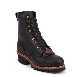 Chippewa Men’s 8-Inch Black Steel Toe EH Logger Boots