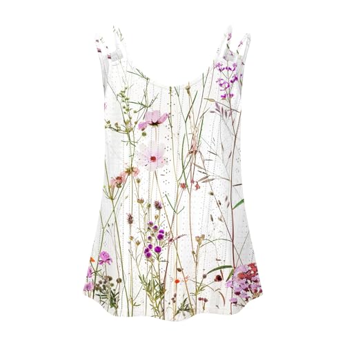 Summer Tank Top for Women 2024 Sexy Sleeveless T Shirts Trendy Floral Eyelet Camisole Tops V Neck Dressy Casual Tunic Blouses - Image 5