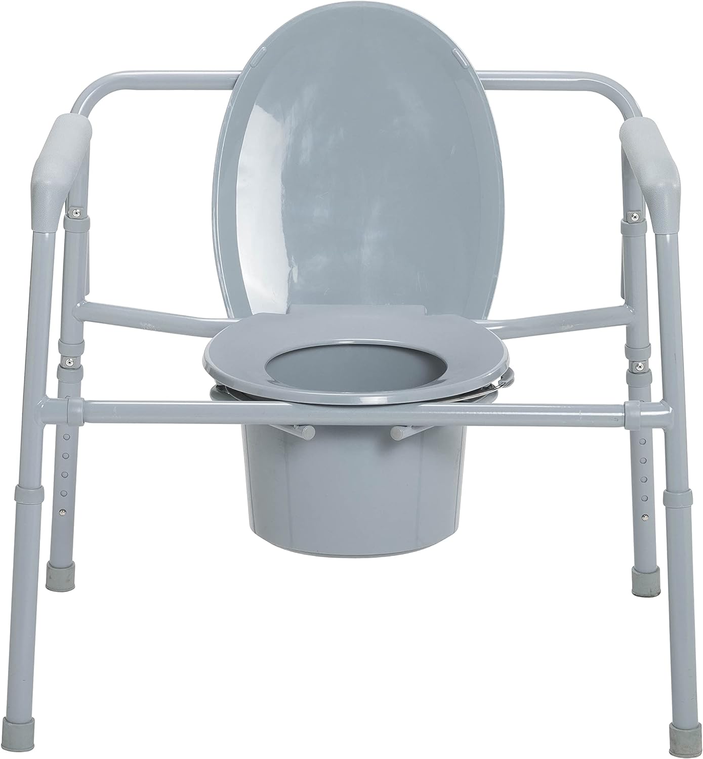 Drive Medical 11117N-1 Bariatric Commode Chair for Toilet with Arms, Gray - Image 4
