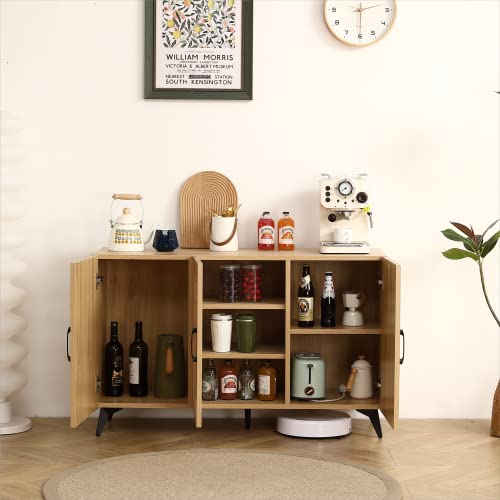 Spacious 45 Sideboard Buffet Cabinet with Rattan Mesh Doors, Durable Melamine and Carbon Steel Kitchen Storage Cabinet, Elegant Engineering Wood Frame, Versatile for Dining Room, Bedroom - Image 4