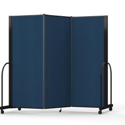 Alternative view of Standard Room Divider with Metal Frame, Folding Portable Partition Privacy Walls for Schools and Offices 7’6 Tall x 8’7 Wide Navy