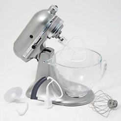 Alternative view of KitchenAid 5-qt Artisan Tilt-Head Stand Mixer w/ Glass Bowl ,Contour Silver