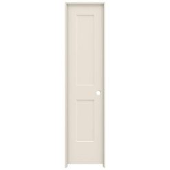 JELD-WEN 20 in. x 80 in. Monroe Primed Left-Hand Smooth Solid Core Molded Composite MDF Single Prehung Interior Door