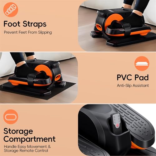 Under Desk Elliptical Machine,Morelax Ellipse Leg Exerciser for Seniors,Quiet & Portable Mini Electric Seated Pedal Exerciser & 12 Adjustable Speeds - Image 4