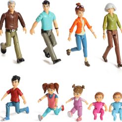 Alternative view of Sweet Li’l Family Dollhouse People Set of 9 Action Figure Set – Grandpa, Grandma, Mom, Dad, Sister, Brother, Toddler, Twin Boy & Girl