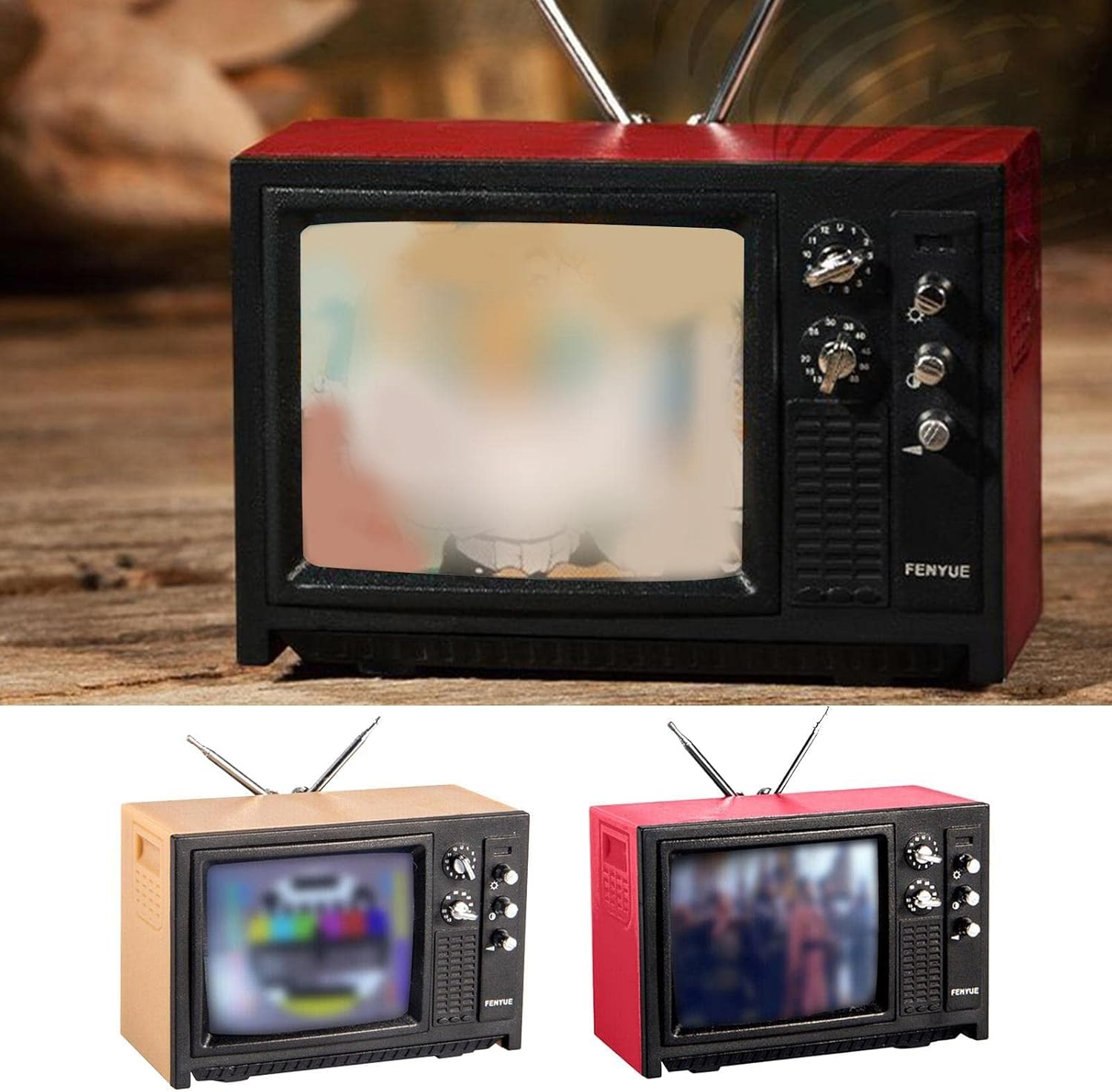 1:12 Doll House Vintage Old Style Miniature Television TV with Picture Doll House Room Decor Model Bedroom Toy Furniture Living Miniture Toy - Image 3