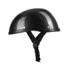 Abody Retro Style Motorcycle Half Helmet ABS+Cotton Cap for Motorcyclist Biker Ridder Carbon striation (One Size)Universal Washable