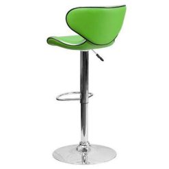 Alternative view of Flash Furniture Contemporary Cozy Mid-Back Vinyl Adjustable Height Barstool with Chrome Base, Green