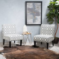 Alternative view of Set of 2 Kassi Accent Chair Geometric Patterned Gray – Christopher Knight Home