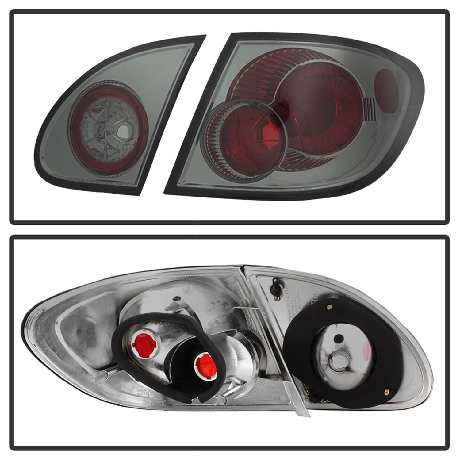 ( Spyder ) Toyota Corolla 03-08 Euro Style Tail Lights – Smoke 5033673 - Image 3