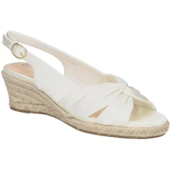 BELLA VITA Womens White Padded Kimora Round Toe Wedge Buckle Espadrille Shoes 10 M