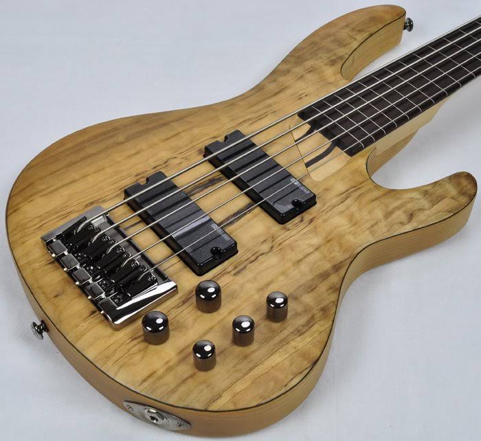 ESP LTD B-205 Fretless Spalted Maple Natural Satin 5 String Bass - Image 3