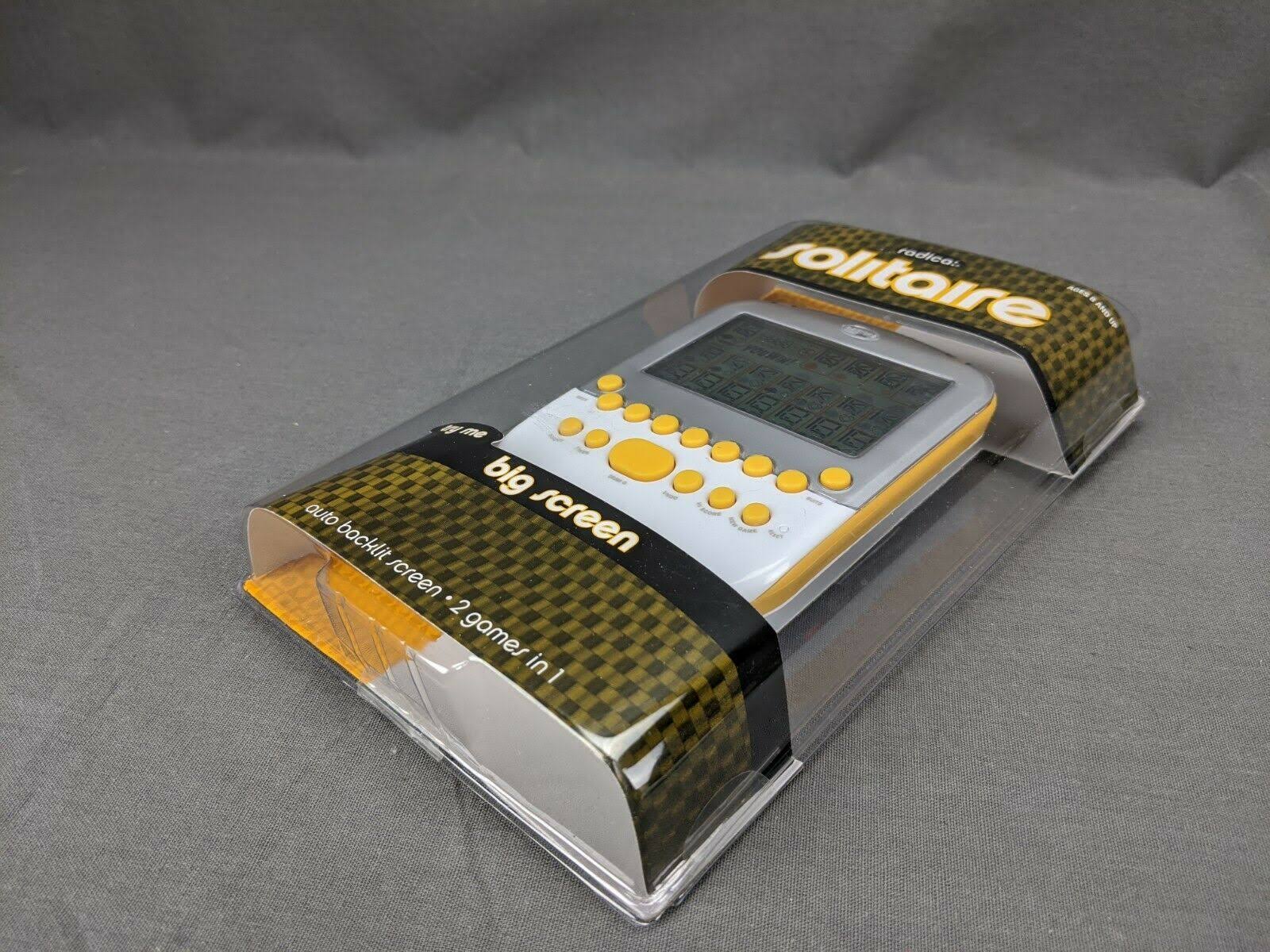 Radica Big Screen Solitaire Electronic Handheld Game 2008 Yellow White - Image 8