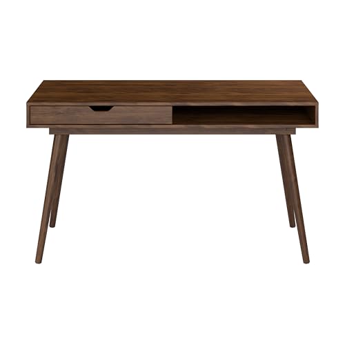 Bush Furniture Nora 54W Writing Desk in Dark Walnut | Computer Table for Home Office Workspace or Entryway - Image 5