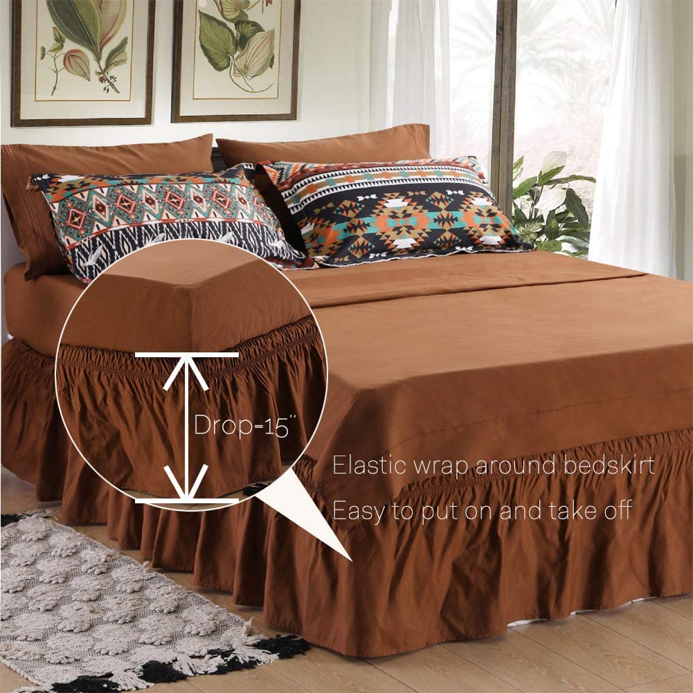SexyTown Boho Comforter Set Queen Bed in A Bag 8 Piece Deep Pocket with Bed Skirt,Bohemian Tribal Southwestern Bedding Down Comforter(1 Comforter,4 Pillow Cases,Flat Sheet,Fitted Sheet,1 Bed Skirt) - Image 7