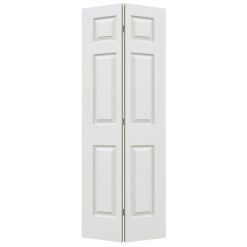 JELD-WEN 18 in. x 80 in. Colonist Primed Textured Molded Composite MDF Closet Bi-Fold Door 5527