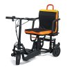 FeatherChair Ezfold Lightweight Electric Power Folding Scooter, Black and Orange