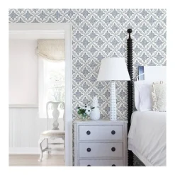 Alternative view of Chesapeake Wynonna Navy Geometric Floral Wallpaper