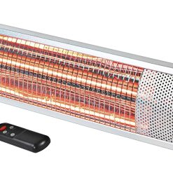 Comfort Zone CZPH20RSL Outdoor and Indoor Patio Heater – Wall-Mounted Heating Device with Halogen Tube and Adjustable Heat Output – Waterproof Warmer for Residential and Commercial Spaces