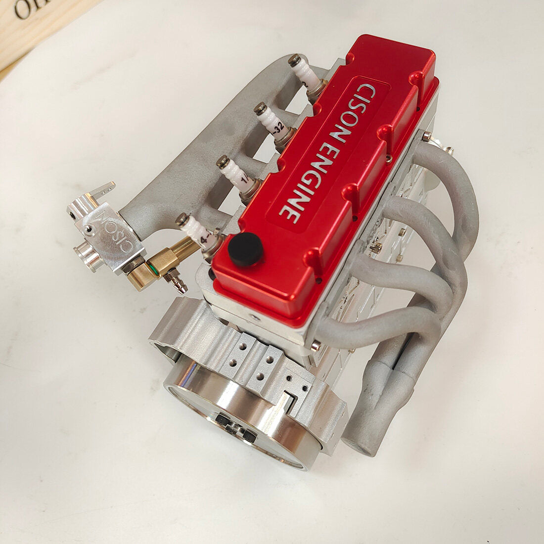 CISON L4-175 17.5cc Mini OHV Inline Four-cylinder Four-Stroke Water-Cooled L4 Gasoline Engine Model for RC Cars Ships(ASSEMBLED) - Image 4