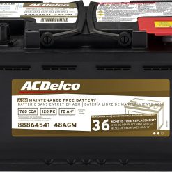 ACDelco Gold 48AGM 36 Month Warranty AGM BCI Group 48 Battery, Black