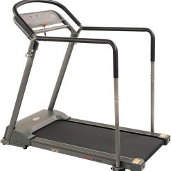 Sunny Health & Fitness Walking Treadmill with Low Wide Deck and Multi-Grip Handrails for Balance, 295 LB Max Weight – SF-T7857, Gray