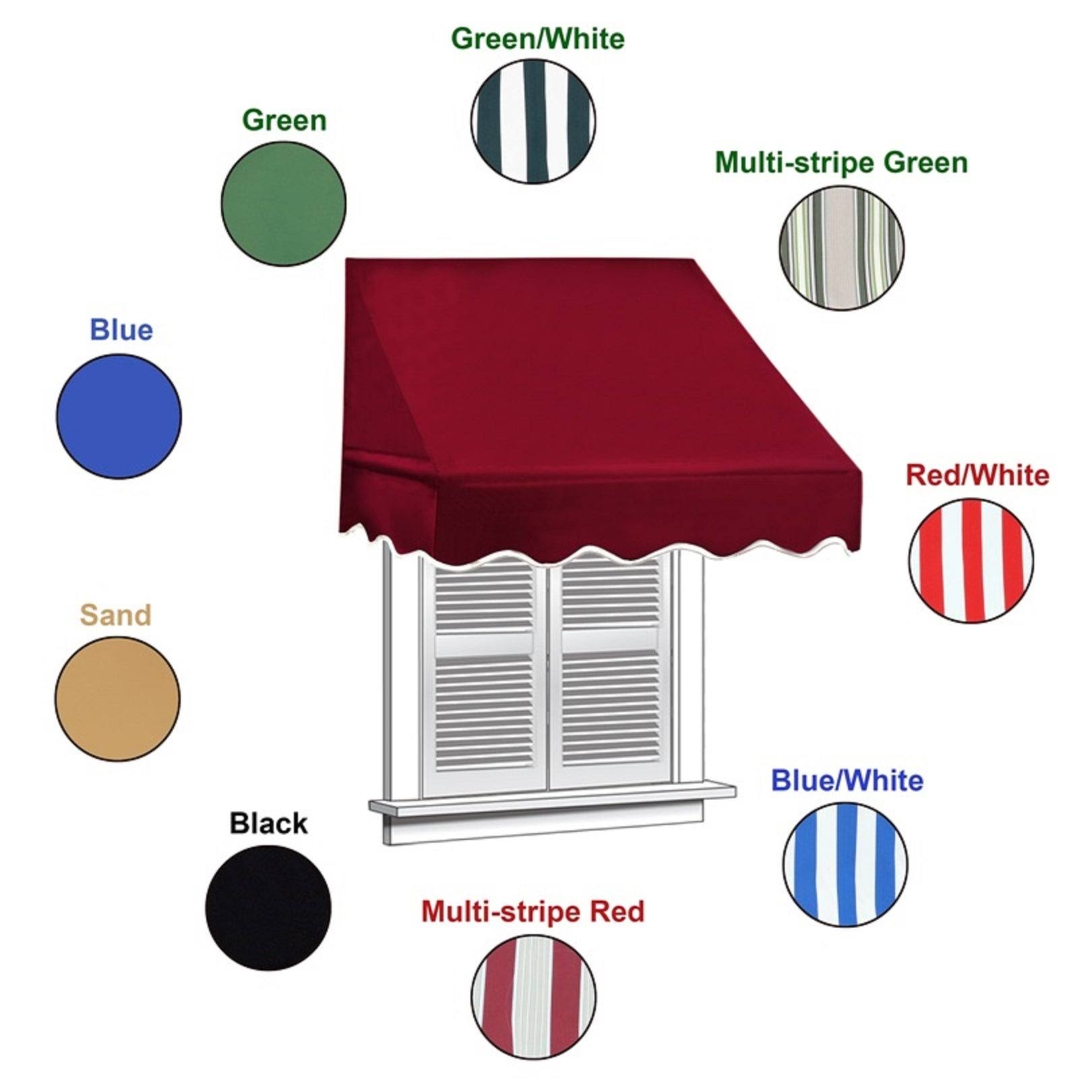 Aleko 8 x 2 ft. Window / Door Awning Canopy Blue - Image 3
