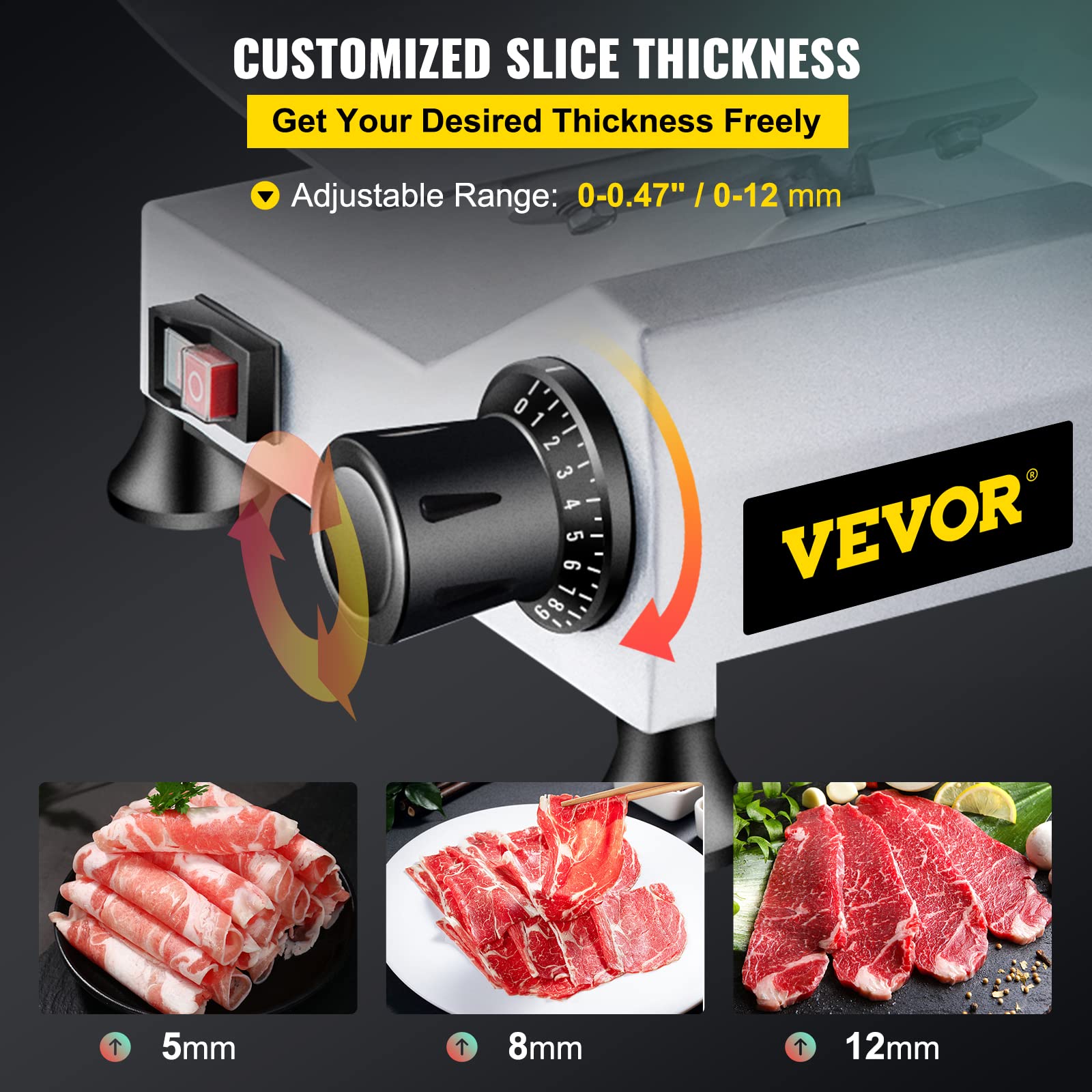 VEVOR Commercial Meat Slicer Semi Auto - Image 4