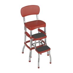 Cosco Red Retro Counter Chair / Step Stool