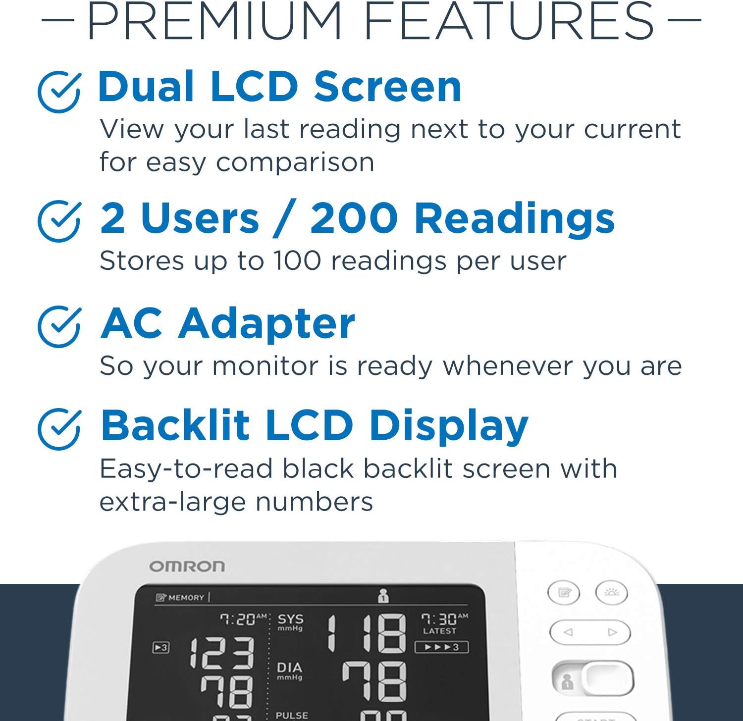 OMRON Platinum Blood Pressure Monitor with Free 6-month Premium Mobile App Trial, Upper Arm Cuff, Digital Bluetooth Blood Pressure Machine, Stores Up To 200 Readings for Two Users (100 readings each) - Image 3