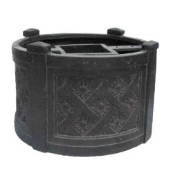 MPG 18 in. Dia Charcoal Cast Stone Mailbox Planter PF6122AC