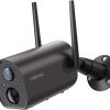 Wireless Outdoor Security Camera COOAU 15000mAh Rechargeable Battery Powered Camera WiFi IP Home Surveillance Camera 1080P Night Vision IP66 Waterproof Human Motion Detection iOS Android (Black)