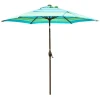 Abba Patio 9-Feet Patio Umbrella Outdoor Market Table Umbrella with Push Button Tilt and Crank, Turquoise Striped
