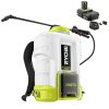 Ryobi P2860 One+ 18V Lithium-Ion Cordless 4 gal. Battery Backpack Chemical Sprayer – 2.0 Ah Battery and Charger Included