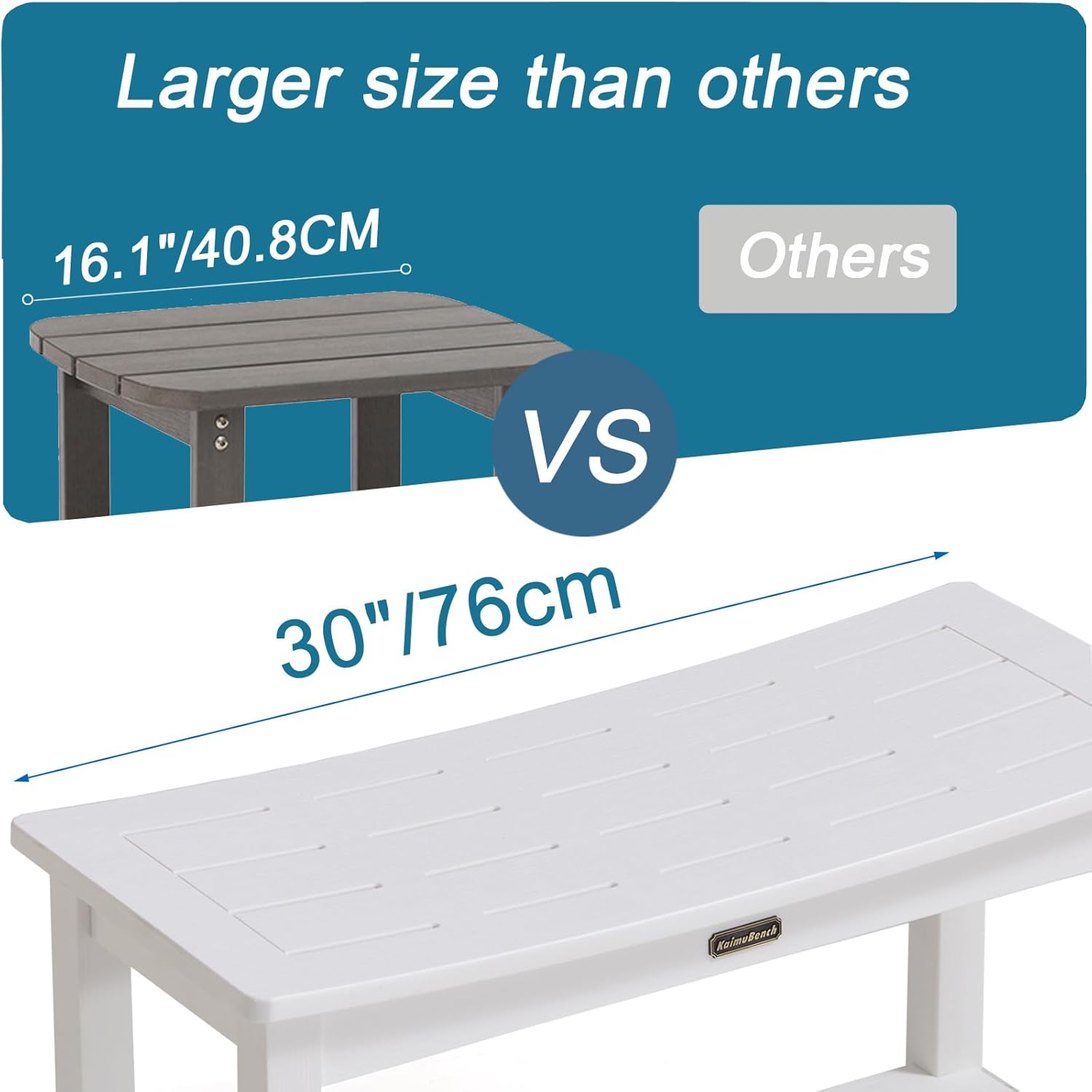 HDPS Shower Bench Seat, Poly Lumber Bathroom Stool for Inside Shower Waterproof, Foot Rest Stool for Shaving Legs with Adjustable Feet, Plastic Spa Bath Chair Seat for Bathroom, Non-Slip, Brown - Image 27