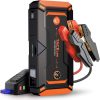 Tacklife T8 Pro 1200A Peak 18000mAh Water-Resistant Car Jump Starter with LCD Screen, Orange
