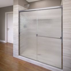 Basco 3500-44SRN Classic 64-1/2×22 High x 44×22 Wide Bypass Framed Shower Door with Silver