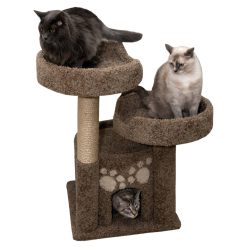 New Cat Condos Double Perch Solid Wood Cat Condo (Brown)