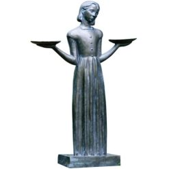 Potina Savannah&s Bird Girl Garden Statue Sculpture, Gray, 37×22
