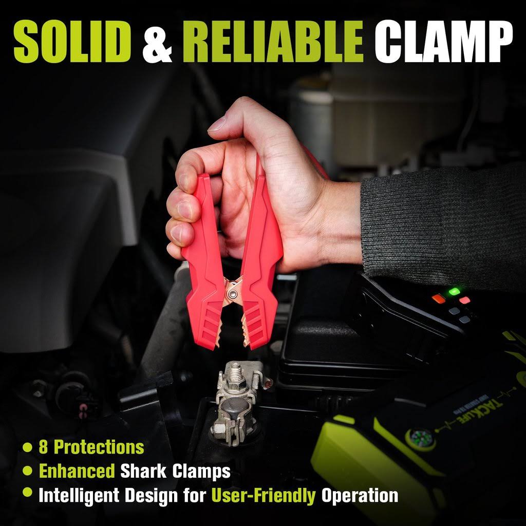 Tacklife T8 Pro 1200A Peak 18000mAh Water-Resistant Car Jump Starter with LCD Screen, Orange - Image 10