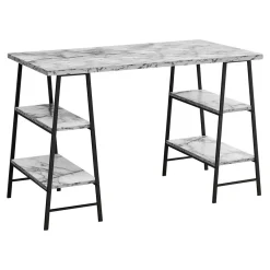 UrbanPro Computer Desk Home Office Laptop 48L Work Metal White Marble Look