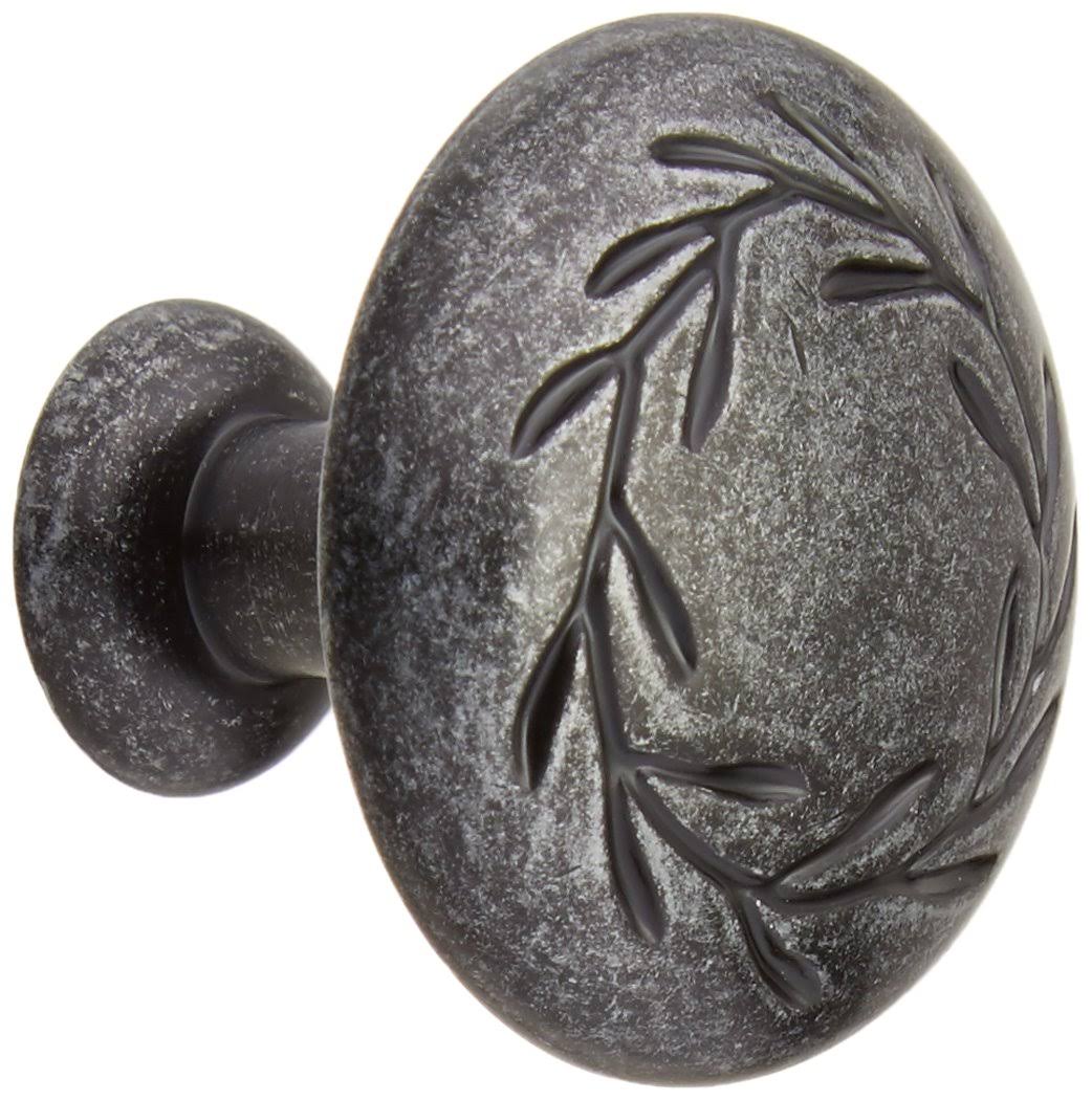 Amerock BP1581WID inspirations Wrought Iron Dark Leaf Cabinet Hardware Knob, 1-1/4×22 Diameter – 25 Pack
