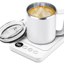 Coffee Mug Warmer & Mug Set for Desk, Electric Coffee Cup Warmer with 16oz Heated Mug, Smart Coffee Heater with Auto Shut Off for Office/Home, Christmas/Birthday/Coffee Gifts for Men & Women,Black