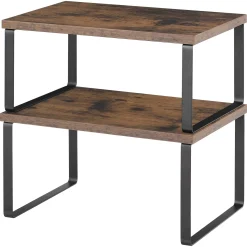 2 Piece Expandable And Stackable Countertop Organizer, Free Assembly Storage Shelves For Kitchens, Cabinets